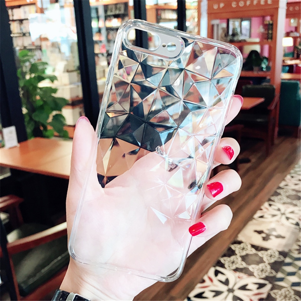 Transparent Diamond Textured Case for iPhone