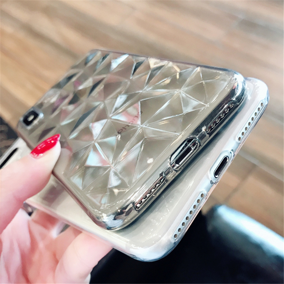 Transparent Diamond Textured Case for iPhone